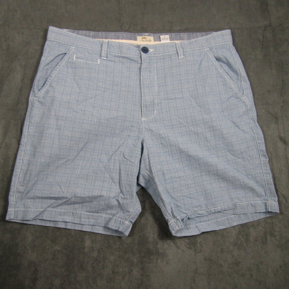 Bob Timberlake Shorts Mens 40 Blue Plaid Cotton Flat Front Casual Summer 00442